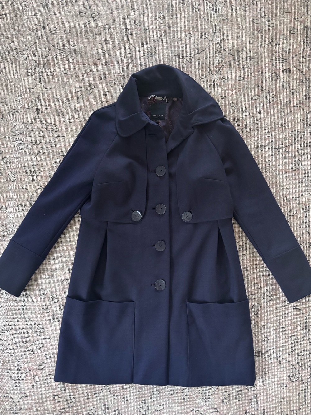 Ted Baker wool navy coat 4 small